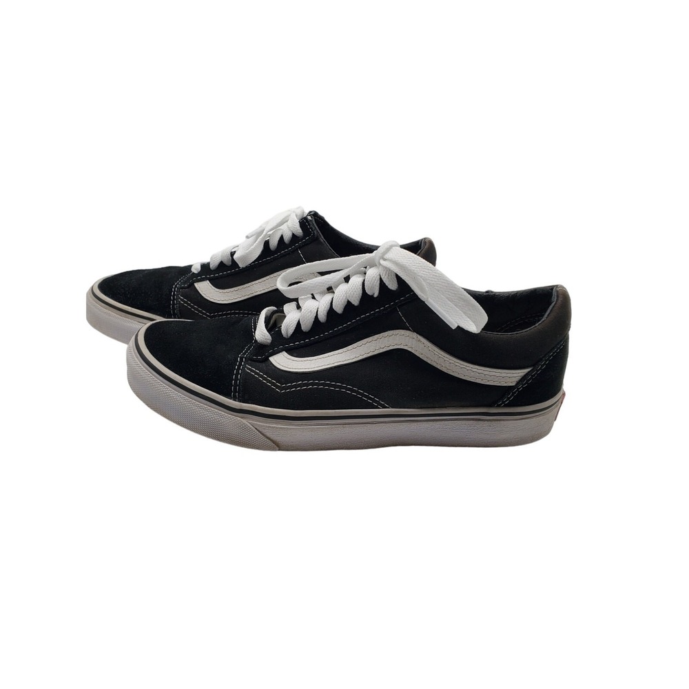 Vans Old Skool Black White Suede Canvas Skate Shoes Mens 7.5 Women 9.0 Low Top